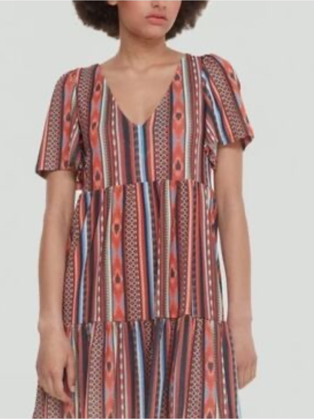 Dex Aztec Pattern Dress Tassels L - Picture 4 of 10